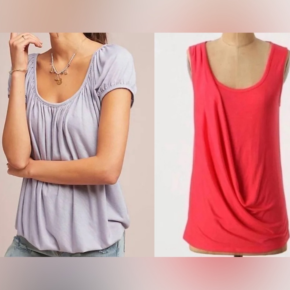 Anthropologie Lot of 2 XS Blouses, NWT and NWOT